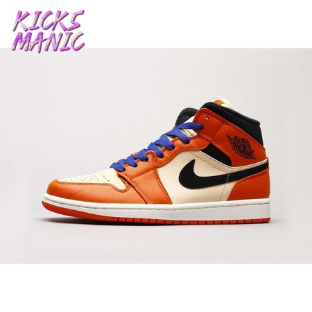 Air Jordan 1 Mid Team Orange Black 36-46