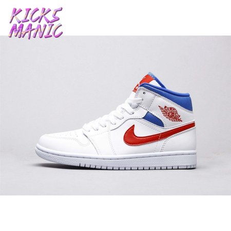 Air Jordan 1 Mid White Red Royal 36-46